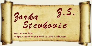 Zorka Stevković vizit kartica